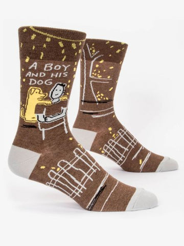 A Boy And His Dog Great Gift Blue Q Socks