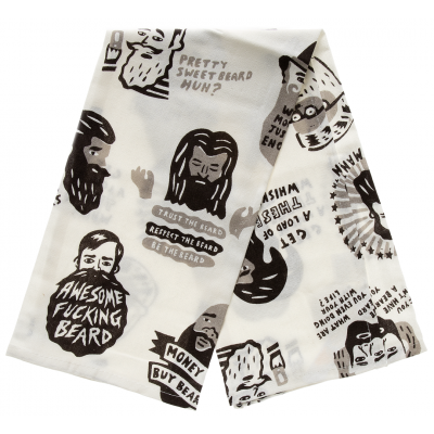 Towels for proud bearded beasty-men. Manly Blue Q Dish Towels