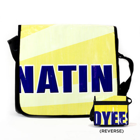 Recycled Banner Messenger Bag Yellow