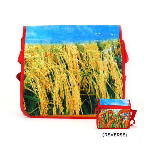 Recycled Rice Messenger Bag Wheat
