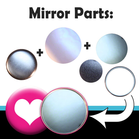 Complete mirror parts (with collets) for making pocket and purse mirrors with your T150 2.25" button maker