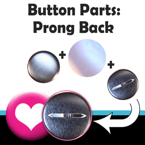 2.25" prong back button parts for ribbon and decoration making with a button machine
