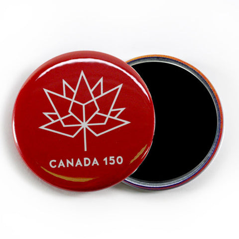 Canada 150 Red and White Leaf Logo Magnet