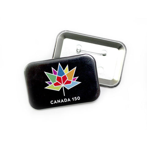 multicolour logo Canada 150 buttons