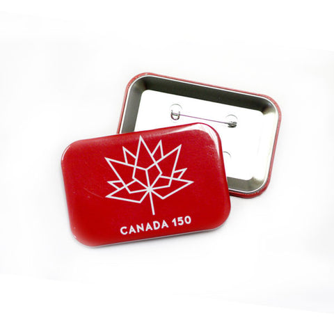 Canada 150 birthday buttons red rectangle