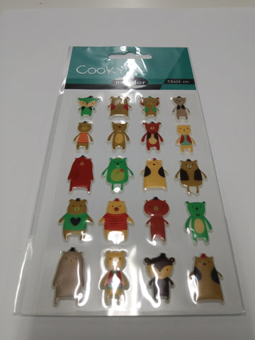 Cooky Domed Stickers Bears