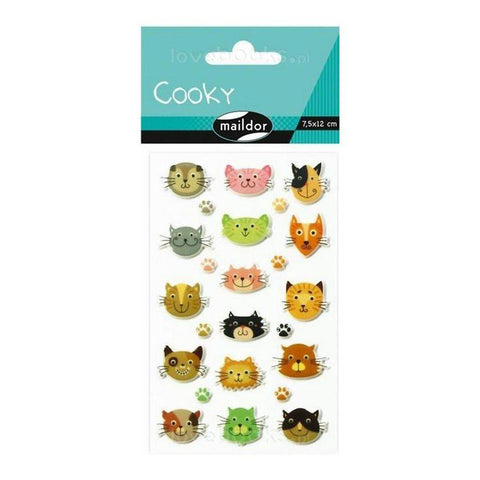 Cooky Domed Stickers Cat Heads
