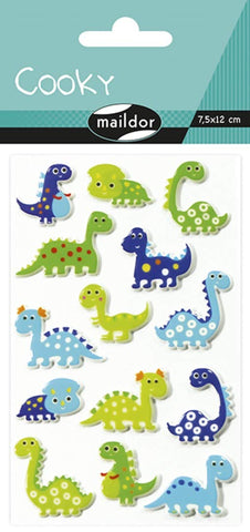 Cooky Domed Stickers Dinosaurs