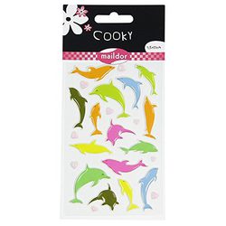 Cooky Domed Stickers Dolphins
