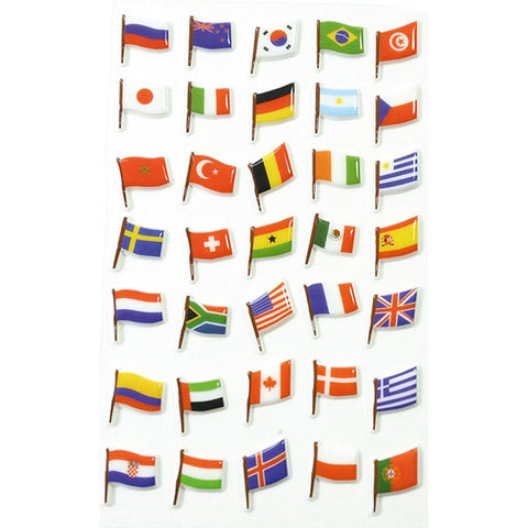 Cooky Domed Stickers Flags