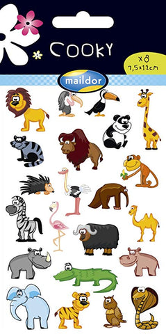Cooky Domed Stickers Jungle Animals