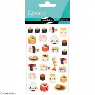 Cooky Domed Stickers Sushi