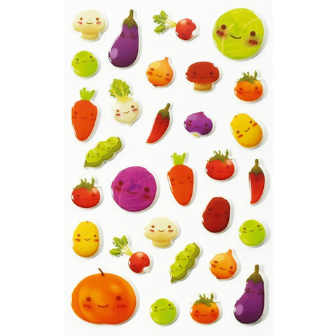 Cooky Domed Stickers Vegetables