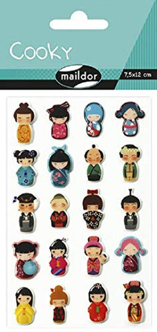 Cooky Domed Stickers Kawai Dolls