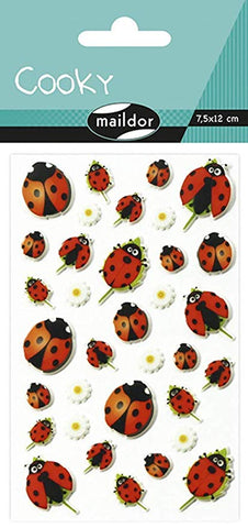 Cooky Domed Stickers Ladybugs