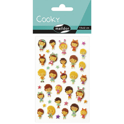 Cooky Domed Stickers Girls