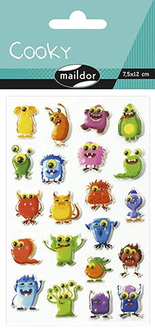 Cooky Domed Stickers Monsters