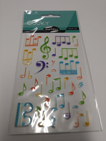 Cooky Domed Stickers Musical Notes