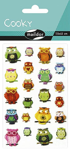 Cooky Domed Stickers Owls