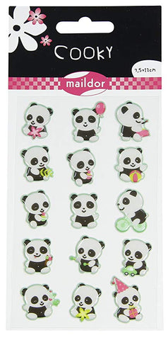 Cooky Domed Stickers Pandas
