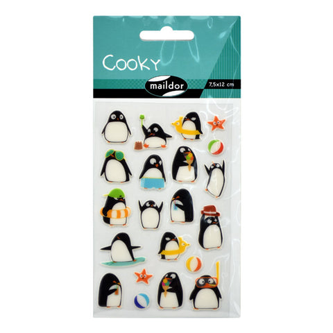 Cooky Domed Stickers Penguins