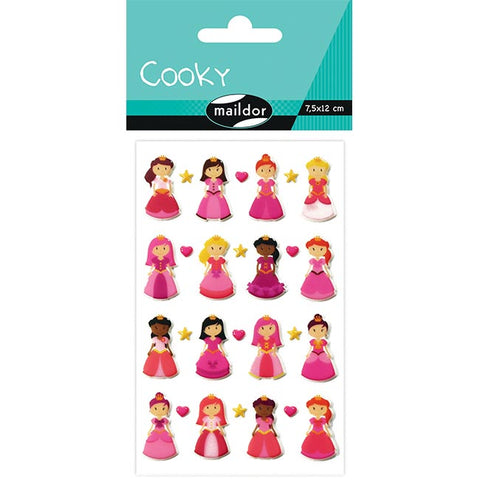 Cooky Domed Stickers Pink Princesses