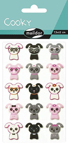 Cooky Domed Stickers Puppies