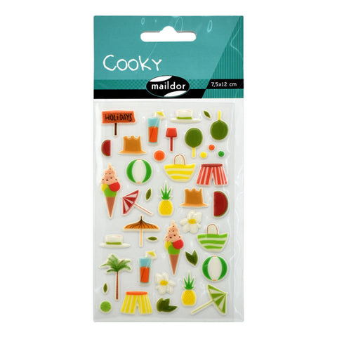 Cooky Domed Stickers Beach