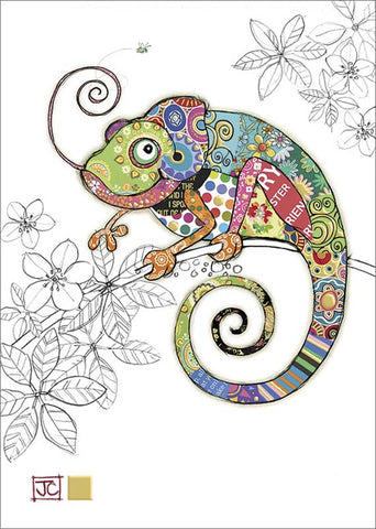 Blank Greeting Card Cosmo Chameleon