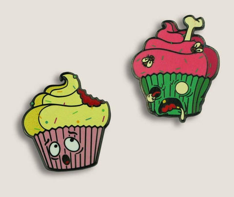 Trixie & Milo Zombie Attack Cupcake Pins