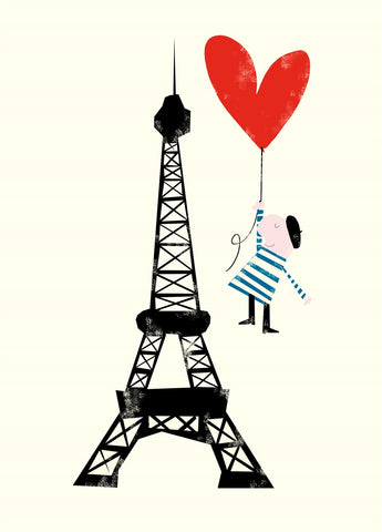 Eiffel Tower Sweet Heart Card Valentine's Love