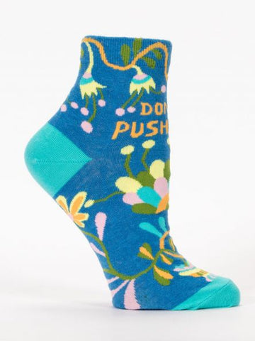 Don't Push Me Blue Q Women's Ankle Socks Gifts Napanee