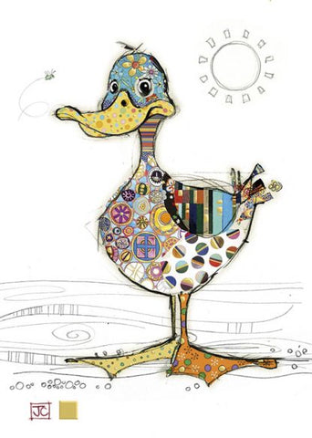 Quirky Dotty Duck Blank Card