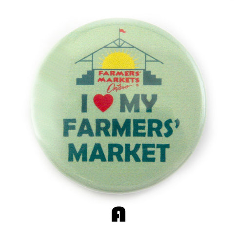 I heart my farmers market button design