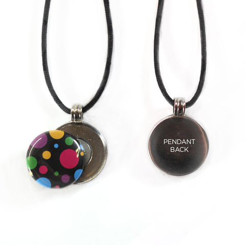 Smooth Round Button Pendant Necklace with technology by Artclix