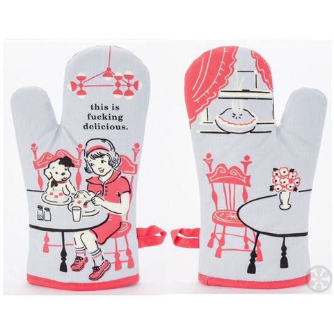 Cute and funny, great quality, 100% cotton oven mitts