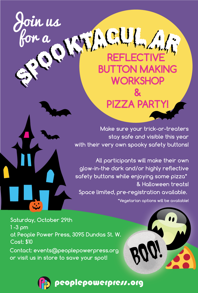 Halloween Reflect-O Safety Button Making + Pizza Party