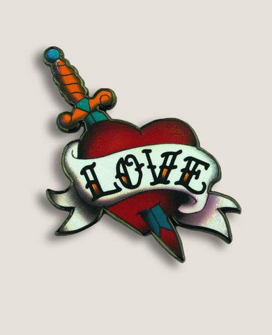 Tattooed Heart Design Enamel Pin from Trixie & Milo 
