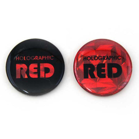 Red Holographic Foil for Button Making from People Power Press