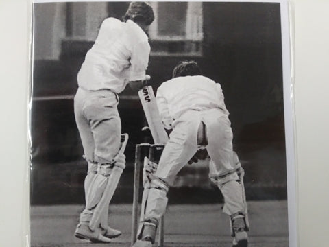 Humour Card Black & White Men Playing Cricket