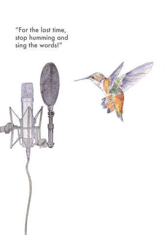 Hummingbird Joke Illustrated Card