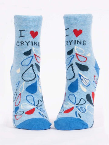 Blue Q Women's Ankle Socks I Heart Crying