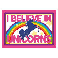 I believe in Unicorns Aquarius Metal Sign
