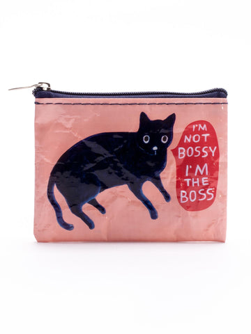 Bossy, cat-lovers gift. Fun and compact Blue Q coin purse