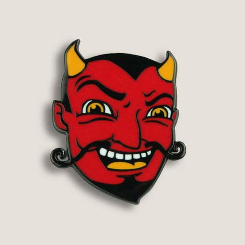 Enamel Pin with Laughing Devil Design