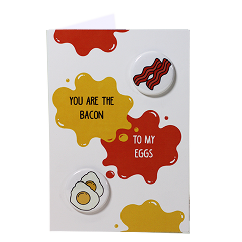 Bacon & Eggs - Button Greeting Card