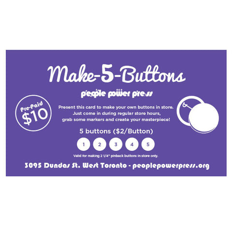 Make-A-Button 5 Button Punch Card