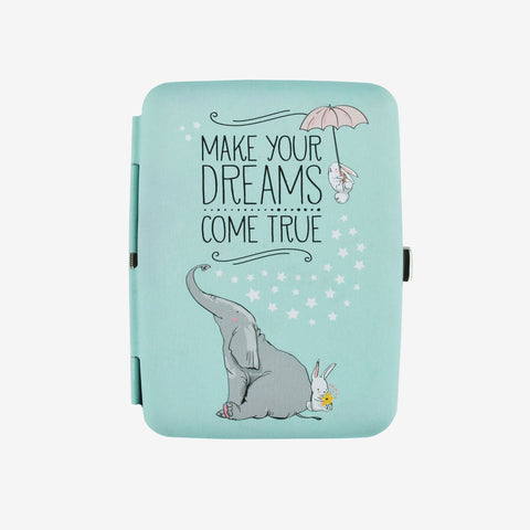 No Smoking Cigarette Case in pale green with Make Your Dreams Come True