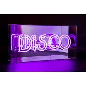 Funky Disco Neon Light in Acrylic Box, Bar Sign