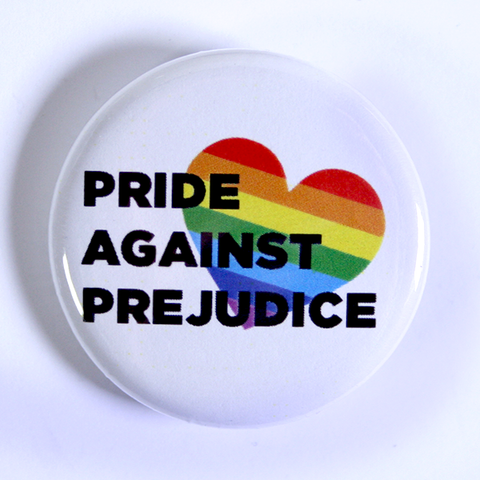 LGBTQ+ Pride Buttons 1-1/4" White